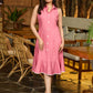 Muted Rose Elegant Rayon Flared Shirt Dress