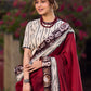 Maroon Saree Accented With Traditional Tussar Batik Print Border