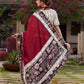 Maroon Saree Accented With Traditional Tussar Batik Print Border