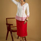 Traditional madhubani hand painting crafted on comfortable white cotton top- Skirt optional