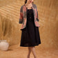 Terracotta Black Polka Geometric Print Cotton Short Jacket with Flared Bell Sleeves