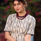 Classic Black & White Ikat Cotton Blouse