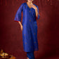 Blue Chanderi Hand Embroidered Kurta