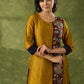 Elegant Mustard Cotton Silk Kalamkari Kurta - Pant Optional