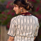 Classic Black & White Ikat Cotton Blouse