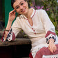 Artisan Off White Rayon Kurta with Hand Block Printed Geometric Patterns