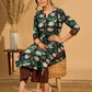 Blossomed Black Cotton Kurta with Contrasting Cuffs and Graceful Highlights