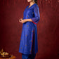 Blue Chanderi Hand Embroidered Kurta