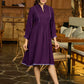 Purple Haze Effortless Rayon Dress with Chic Collar