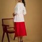 Traditional madhubani hand painting crafted on comfortable white cotton top- Skirt optional