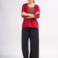 Maroon Cotton Top with Ajrakh Printed Panel & Bow Back Design