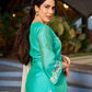 Exquisite Aqua Blue Chanderi Kurta with Intricate Kashida Embroidery
