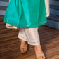 Exquisite Aqua Blue Chanderi Kurta with Intricate Kashida Embroidery