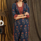 Exclusive Ajrakh Combination Straight Cut Kurta with Beautiful Stonework On Front and Sleeves - Pant Optional