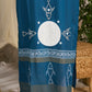 Elegant blue rayon kurta flaunting traditional block prints in a modern accent