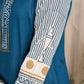 Elegant blue rayon kurta flaunting traditional block prints in a modern accent