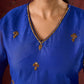 Blue Chanderi Hand Embroidered Kurta