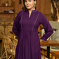 Purple Haze Effortless Rayon Dress with Chic Collar