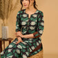 Blossomed Black Cotton Kurta with Contrasting Cuffs and Graceful Highlights