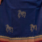 Classic Navy Blue Cotton Hand Block Printed Kurta With Exquisite Golden Pichwai Cow Print