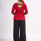 Maroon Cotton Top with Ajrakh Printed Panel & Bow Back Design