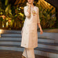 Contemporary White Chanderi Kurta with Minimal Hand Thread Embroidery & Gotapatti Work