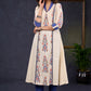 Trendy-Off-White-Cotton-Ikat-Combination-Kurta-With-Beautiful-Collar--Pant-Optional