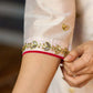 Contemporary White Chanderi Kurta with Minimal Hand Thread Embroidery & Gotapatti Work