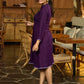 Purple Haze Effortless Rayon Dress with Chic Collar