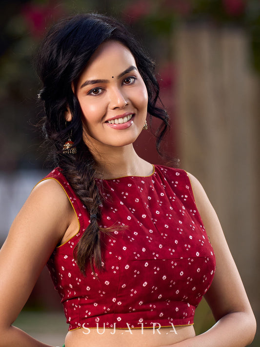 Artisan Bandhani Printed Sleeveless Blouse