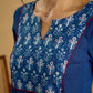 Stylish embroiderd cotton indigo top - Indigo balloon pant optional