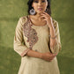 Classy Hand Block Printed Cotton Beige Kurta - Pant Optional