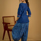 Stylish embroiderd cotton indigo top - Indigo balloon pant optional