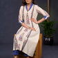 Trendy-Off-White-Cotton-Ikat-Combination-Kurta-With-Beautiful-Collar--Pant-Optional