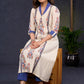 Trendy-Off-White-Cotton-Ikat-Combination-Kurta-With-Beautiful-Collar--Pant-Optional