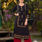 Classic Black Hand Block Printed Kurta With Ornate Border Detailing