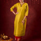 Stylish yellow Chanderi kurta featuring intricate handcrafted embroidery pant n dupatta optional