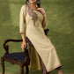 Classy Hand Block Printed Cotton Beige Kurta - Pant Optional