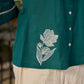 Classic Green Cotton Shirt Featuring Delicate Handcrafted Embroidery