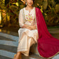 Contemporary White Chanderi Kurta with Minimal Hand Thread Embroidery & Gotapatti Work