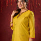 Stylish yellow Chanderi kurta featuring intricate handcrafted embroidery pant n dupatta optional