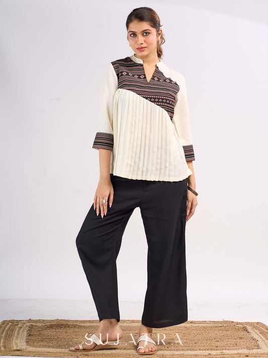 Black Relaxed Fit Rayon Wide Leg Pant