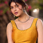 Graceful Mustard Cotton Silk Sleeveless Blouse