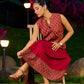 Deep Maroon Ajrakh Printed Cotton Overlap Waistcoat