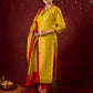 Stylish yellow Chanderi kurta featuring intricate handcrafted embroidery pant n dupatta optional