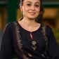 Classic Black Hand Block Printed Kurta With Ornate Border Detailing