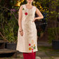 Contemporary Off-white hand block printed kurta with abstract geometric motifs