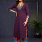 Elegant-Wine-Cotton-Straight-Cut-Kurta-Highlighted-With-Multicolour-Print-Design--Pant-Optional