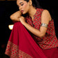 Deep Maroon Ajrakh Printed Cotton Overlap Waistcoat