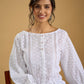 White hakoba cotton top - light ,elegant,and always in style - Indigo pant optional